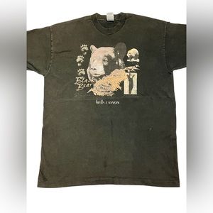 Vintage 90s Black Bear Print Tee